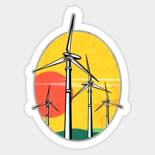 Wind Power Sunset Sticker